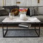 Hanah Home Mesa de café Asude - Blanco y Negro